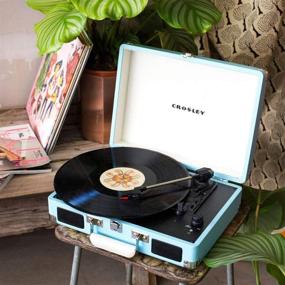 img 2 attached to Crosley Bluetooth Suitcase Turntable Turquoise