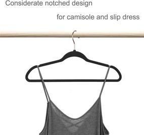 img 1 attached to 👗 DLD Premium Velvet Hangers (Pack of 50) - Heavyduty, Non Slip, Space Saving Suit Hangers with Copper/Rose Gold Hooks - Black Velvet Clothes Hangers for Neat Wardrobe Organization