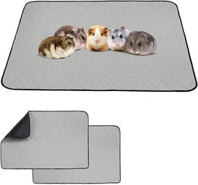 img 4 attached to 🐹 2-Pack Guinea Pig Cage Liners | Super Absorbent & Washable Pee Pads | Anti-Slip Bottom Bedding | Small Animal Cage Accessories