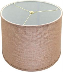img 2 attached to ALUCSET Double Medium Lamp Shades Set of 2: Natural Linen Hand Crafted Drum Fabric Burlap 🏮 Lampshades for Table Lamp and Floor Light - 10x12x8 inch, Spider Fitting (Light Brown, 2 PCS Pack)