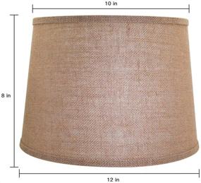 img 3 attached to ALUCSET Double Medium Lamp Shades Set of 2: Natural Linen Hand Crafted Drum Fabric Burlap 🏮 Lampshades for Table Lamp and Floor Light - 10x12x8 inch, Spider Fitting (Light Brown, 2 PCS Pack)