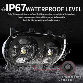 img 3 attached to Z-OFFROAD New Version 124 вт Двойной LED фара: Идеальная замена фары для Harley Davidson Road Glide - Черный (2015-2020)