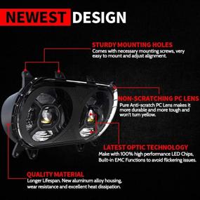 img 1 attached to Z-OFFROAD New Version 124 вт Двойной LED фара: Идеальная замена фары для Harley Davidson Road Glide - Черный (2015-2020)