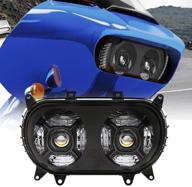 z-offroad new version 124 вт двойной led фара: идеальная замена фары для harley davidson road glide - черный (2015-2020) логотип