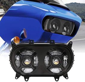 img 4 attached to Z-OFFROAD New Version 124 вт Двойной LED фара: Идеальная замена фары для Harley Davidson Road Glide - Черный (2015-2020)
