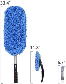 img 2 attached to 🚗 Shiyue Car Duster Kit: Ultimate Exterior and Interior Cleaner for Car, Bike, RV, Boats, and Home - Extendable Handle included (Blue)