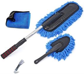 img 4 attached to 🚗 Shiyue Car Duster Kit: Ultimate Exterior and Interior Cleaner for Car, Bike, RV, Boats, and Home - Extendable Handle included (Blue)