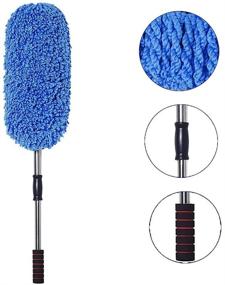 img 1 attached to 🚗 Shiyue Car Duster Kit: Ultimate Exterior and Interior Cleaner for Car, Bike, RV, Boats, and Home - Extendable Handle included (Blue)