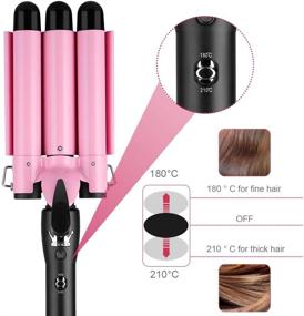 img 2 attached to Highly Efficient 3 Barrel Curling Iron Wand Hair Crimper for Deep Waves - Adjustable Temperature, Portable Ceramic Hair Curler - Heats up Fast, Ideal for All Hair Styles