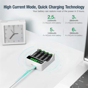 img 3 attached to High-Capacity Rechargeable AA Batteries 2800mAh NiMh 1.2V (Pack of 8) with 4-Slot LCD Rechargeable Battery Charger for AAA and AA Batteries