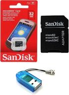 📸 sandisk 32 гб класс 4 microsdhc microsd c4 tf флэш-карта памяти с адаптером sd и usb-считывателем/записывателем sd-карт - набор оптовой упаковки логотип