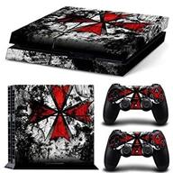 🎮 mightystickers resident evil red umbrella corp logo vinyl skin decal for sony playstation 4 ps4 console & remote - protect and customize your gaming gear! logo