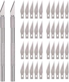 img 4 attached to Savita Hobby Knife Set: Premium Metal Pen Knife Kit for DIY Art Work Cutting - 2-Pack Handles & 40-Pack Spare Blades Included