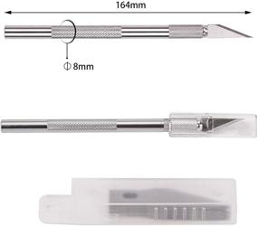 img 3 attached to Savita Hobby Knife Set: Premium Metal Pen Knife Kit for DIY Art Work Cutting - 2-Pack Handles & 40-Pack Spare Blades Included