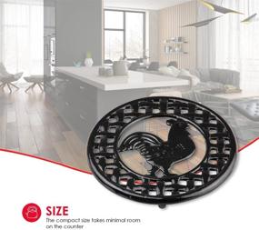 img 2 attached to 🐔 Enhance Your Kitchen Décor with the Home Basics Rooster Trivet in Black