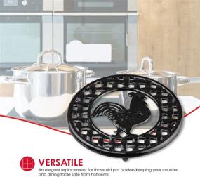 img 1 attached to 🐔 Enhance Your Kitchen Décor with the Home Basics Rooster Trivet in Black