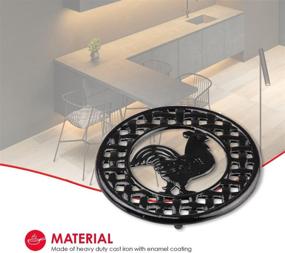 img 3 attached to 🐔 Enhance Your Kitchen Décor with the Home Basics Rooster Trivet in Black