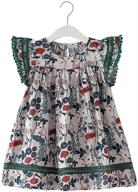 👗 ridvanvan baby girl princess dress - summer floral causal style, 100% cotton, breathable & skin friendly, ruffle sleeve - 1 pack logo