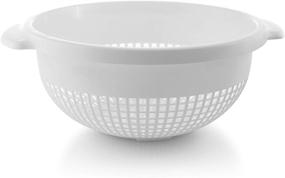 img 1 attached to YBM Home Deep Plastic Strainer Colander with Handle - Food Safe BPA-Free Plastic - Durable and Dishwasher Safe - Ideal for Pasta, Noodles, Spaghetti, Vegetables, and More - Available in Red and White