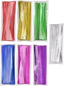 img 4 attached to 🎨 Colorful Mini Skater Metallic Twist Ties - 700pcs, 4-inch (7 Vibrant Colors)