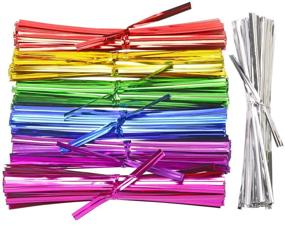 img 3 attached to 🎨 Colorful Mini Skater Metallic Twist Ties - 700pcs, 4-inch (7 Vibrant Colors)