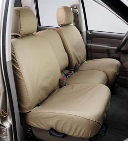 img 1 attached to 👕 Covercraft Custom-Fit Front Bench SeatSaver Seat Covers - Charcoal Black - Polycotton Fabric, Model SS3329PCCH