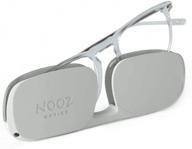 👓 nooz optics reading glasses - square shape - magnifying readers for men and women - dino model essential collection: perfect vision in style logo