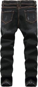 img 3 attached to 👖 Revolutionary Skinny Destroyed Distressed Stretch Patched Boys' Jeans - Ultimate Style and Comfort