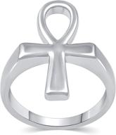 💍 elegant egyptian ankh cross: prime pure eternity ring in 925 sterling silver logo