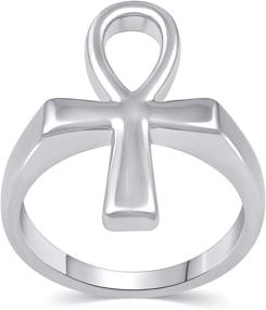 img 4 attached to 💍 Elegant Egyptian Ankh Cross: Prime Pure Eternity Ring in 925 Sterling Silver