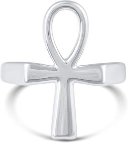 img 3 attached to 💍 Elegant Egyptian Ankh Cross: Prime Pure Eternity Ring in 925 Sterling Silver