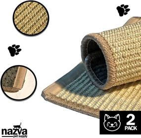 img 1 attached to 🐈 Feline-Friendly FIXED Cat Scratcher Sisal Mat Beige Rug - 2 Pack x 16” x 12” Each - Natural Scratch Pad Velcro Furniture Carpets Sofas Protectors