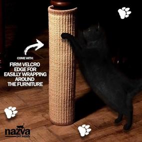 img 2 attached to 🐈 Feline-Friendly FIXED Cat Scratcher Sisal Mat Beige Rug - 2 Pack x 16” x 12” Each - Natural Scratch Pad Velcro Furniture Carpets Sofas Protectors