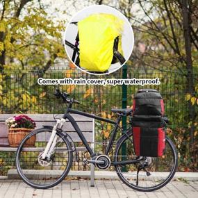 img 2 attached to 🚲 Pellor Bike Bag: Waterproof 70L Rear Bicycle Pannier Bags with Detachable Seat Commuter Bag and Rain Cover