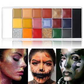 img 3 attached to UCANBE 20 Colors Laterite Body Face Paint Palette: Non-Toxic Oil Art Kit for Adults - Halloween Cosplay SFX Makeup & Camouflage Painting