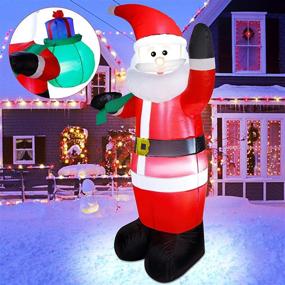 img 1 attached to 6ft Christmas Inflatable Santa Claus: Yard Decorations for Christmas - Indoor/Outdoor Blow Up Santa with Gift Bag