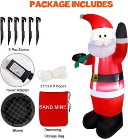 img 2 attached to 6ft Christmas Inflatable Santa Claus: Yard Decorations for Christmas - Indoor/Outdoor Blow Up Santa with Gift Bag