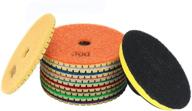 🔹 10-in-1 diamond wet polishing sanding grinding pads with rubber backer pad for granite concrete - 4 inch size - uxcell logo