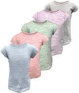 stylish miss popular girls space-dye marble t-shirts, 5-pack, multiple colors & sizes 2t-16 logo