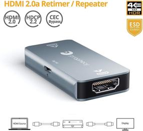 img 3 attached to gofanco 4K HDMI 2.0 Репитер и ретаймер | Усилитель HDMI сигнала и экстендер до 4K @60Hz | YUV 4:4:4, HDR, HDMI 2.0а, HDCP 2.2, 18Gbps, прохождение CEC, каскадирование (PRO-HDrepeat)