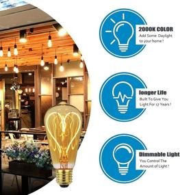 img 3 attached to 💡 Tuneucle Edison Bulbs: ST64 Bulb Equivalent - A Perfect Lighting Solution