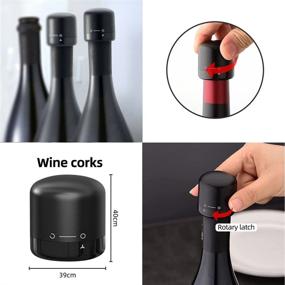 img 3 attached to 🍾 Wine Bottle Stopper Set - 4PCS Twist Lock Wine Stoppers, Reusable Silicone and Plastic Leakproof Corks for Efficient Sealed Storage, Preserve Freshness - Perfect Wine Lover's Gift, Essential Wine Accessories