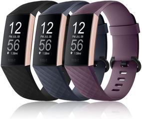 img 4 attached to 📱 COLAPOO Charge 3 Ремешки - 3 штуки силиконовых ремешков для Fitbit Charge 4/3/3 SE