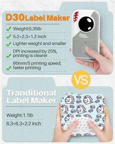 img 3 attached to 🏷️ Phomemo D30 Label Maker Memoqueen 2021 - Portable Wireless Connection Label Printer with Tape, Multiple Templates - Gray, Compatible with Phone, Tablet (iOS & Android)