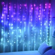 curtain lights: enchanting pink blue purple fairy lights for bedroom wall hanging - perfect christmas twinkly decor for teen girls' unicorn mermaid under the sea ocean nautical beach themed room - purple blue ombre logo