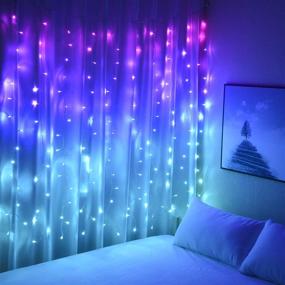 img 3 attached to Curtain Lights: Enchanting Pink Blue Purple Fairy Lights for Bedroom Wall Hanging - Perfect Christmas Twinkly Decor for Teen Girls' Unicorn Mermaid Under The Sea Ocean Nautical Beach Themed Room - Purple Blue Ombre