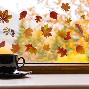 img 2 attached to 🍁 216 Fall Window Clings by Korlon - Thanksgiving Stickers & Decor for Office, Windows, Glass - Fall Leaves Themes