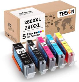 img 4 attached to 🖨️ 5 Pack TESEN Compatible Ink Cartridge Replacement for Canon 280 XXL 281 XXL PGI 280XXL CLI 281XXL, Designed for PIXMA TR8520 TR8620 TS6220 TS6320 TR7520 TS6120 TS9120 TS8120 TS8320 Printer, Color Set Included