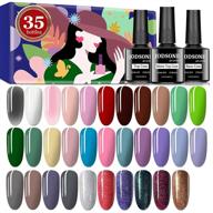 💅 jodsone 32 pcs набор гель-лака для ногтей - в комплекте розовый, серый, зеленый, голубой, фиолетовый, коричневый, красный гель-лак с uv led гель-лаком, глиттером, базовым покрытием, без липкого слоя и матовым топ-покрытием. логотип