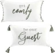 💤 auldhome set of 2 guest room lumbar pillow covers, 12x20 inch; throw pillow cloth covers for guest room логотип